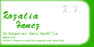 rozalia hancz business card